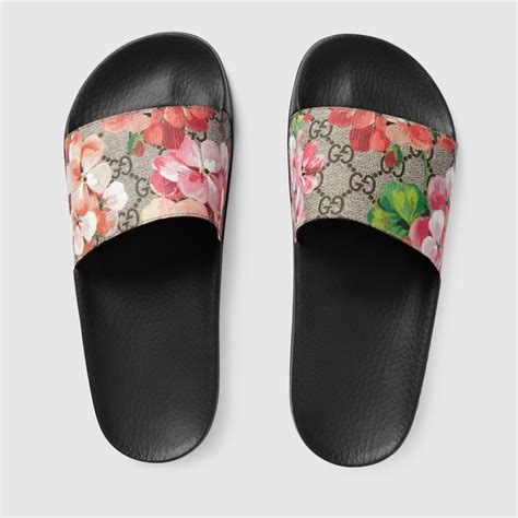 gucci red supreme pool slides|Gucci slides bloom supreme.